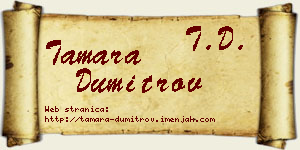 Tamara Dumitrov vizit kartica